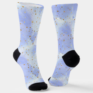 Chaussette Lavendar Golden Star Motif