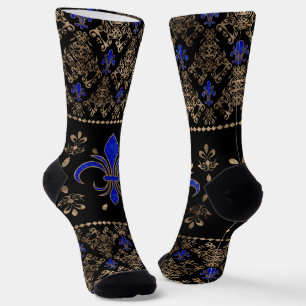 Chaussette Lazuli de luxe et or Fleur de lis ornementen