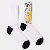 Chaussette "Le bonheur est un choix - Design solaire radieux" (Droite)