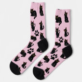 Chaussette Le cadeau de chaussettes de chat noir le plus mign (Gauche)