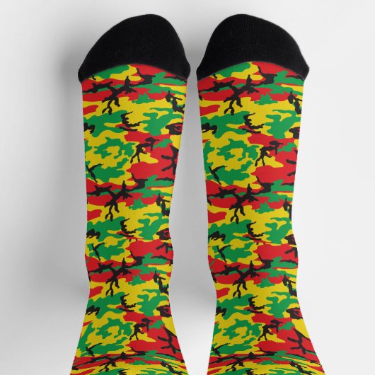 Chaussette Le camouflage jamaïcain Rasta Patterned (Haut)