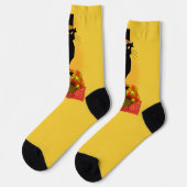 Chaussette Le chat Noir Pilgrim Thanksgiving (Gauche)