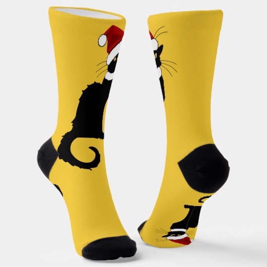 Chaussette Le Chat Noir Santa Hat Christmas (Angulaire)