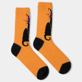 Chaussette Le Chat Noir Sorcière d'Halloween (Droite)
