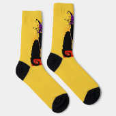 Chaussette Le Chat Noir Sorcière d'Halloween (Droite)