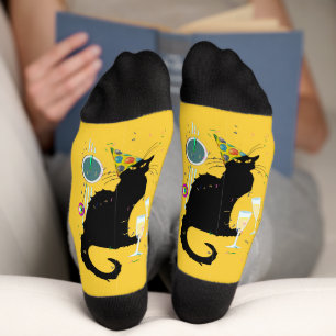 Chaussette Le Conversation Noir Bonne Année