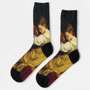 Chaussette Le Joueur de Luth par Orazio Gentileschi Art