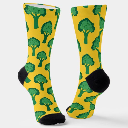 Chaussette Le Motif de Brocoli jaune et vert (Angulaire)
