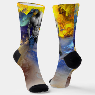 Chaussette le physique d'homme musclé en nuances de gris de S
