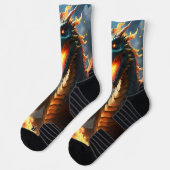 Chaussette "Le souffle d'Inferno : la flamme du dragon" (Gauche)