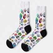 Chaussette Légumes Fruits Code barre Sticker noir blanc (Gauche)