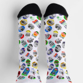 Chaussette Légumes Fruits Code barre Sticker noir blanc (Haut)