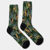Chaussette Leopard Jungle Forest Illustration Seamless Custom (Droite)