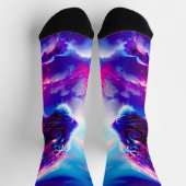 Chaussette Léopard néon cosmique futuriste (Haut)