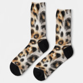 Chaussette Léopard Orange Noir Blanc (Gauche)