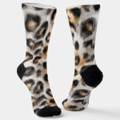Chaussette Léopard Orange Noir Blanc (Angulaire)