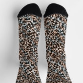 Chaussette léopard, tendance, tacheté, marron, beige, peau, (Haut)