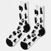 Chaussette Les chaussettes cadeau de chat noir les plus migno (Gauche)
