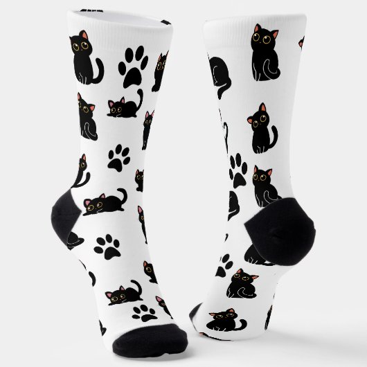 Chaussette Les chaussettes cadeau de chat noir les plus migno (Angulaire)