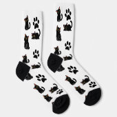Chaussette Les chaussettes cadeau de chat noir les plus migno (Droite)