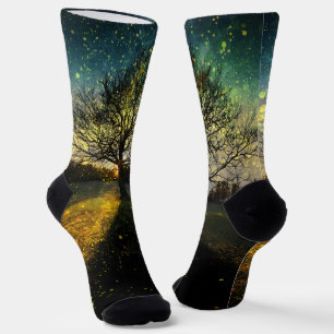 Chaussette Les lucioles magiques paysage onirique