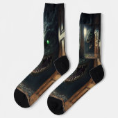 Chaussette Les monstres guettent (Gauche)