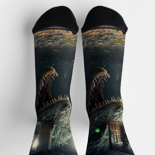 Chaussette Les monstres guettent (Haut)