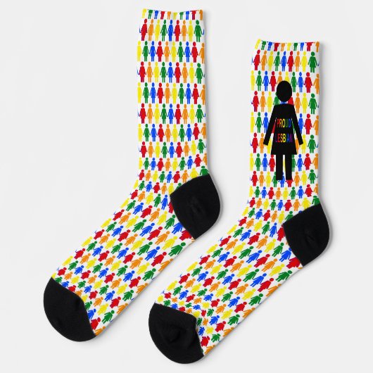 Chaussette Lesbienne LGBTQ Silhouette et Rainbow Ladies (Gauche)