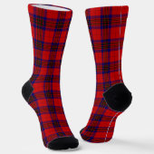 Chaussette Leslie tartan rouge bleu violet plaid (Angulaire)