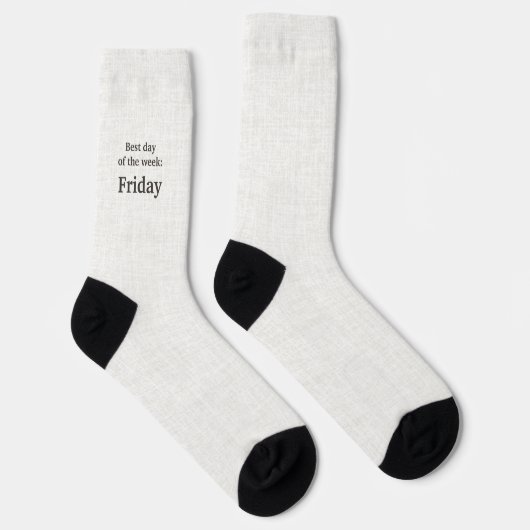 Chaussette Lettering black on linen, Best day of the week (Droite)
