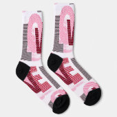 Chaussette Lettre magenta géométrique d'amour (Droite)