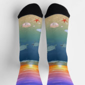 Chaussette Lever de soleil, tortues et perles (Haut)
