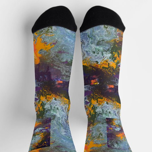 Chaussette Lever du soleil sur la baie du couteau jaune. (Haut)