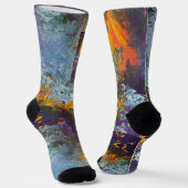 Chaussette Lever du soleil sur la baie du couteau jaune. (Angulaire)