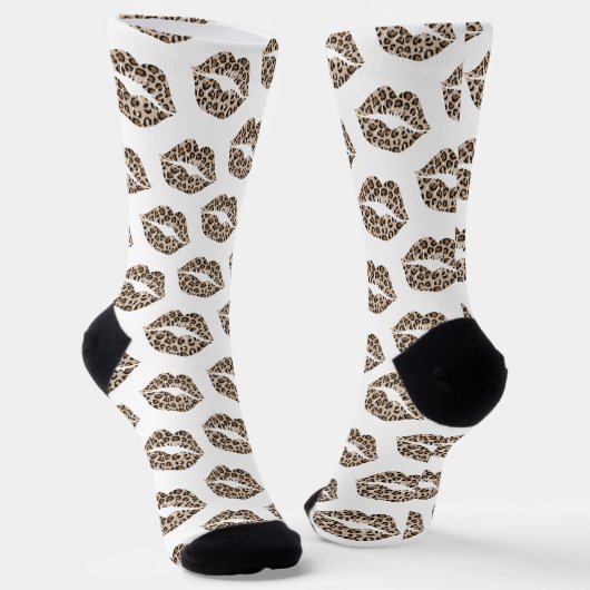 Chaussette Lèvres de léopard drôles (Angulaire)