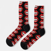 Chaussette Lèvres de vampire rouges (Gauche)