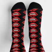 Chaussette Lèvres de vampire rouges (Haut)