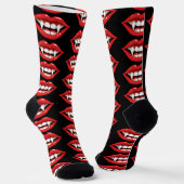 Chaussette Lèvres de vampire rouges (Angulaire)