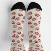 Chaussette Lèvres Rouges Crème (Haut)