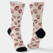 Chaussette Lèvres Rouges Crème (Angulaire)