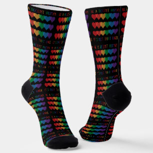 Chaussette LGBT Heart Retro Be A Decent Human Ce n'est pas qu