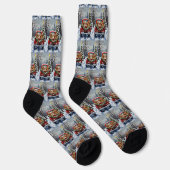 Chaussette Lhasa Apso camion rouge de Noël vacances (Droite)