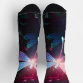 Chaussette libellule rouge brillante (Haut)