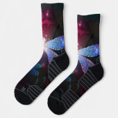 Chaussette libellule rouge brillante (Gauche)