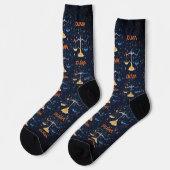 Chaussette Libra Constellation Zodiac Aquarelle Étoiles Galax (Gauche)