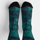 Chaussette Lierre vert émeraude foncé gouttes d'eau feuille (Haut)