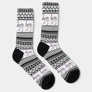 Chaussette Lièvre de Californie et Rayures géométriques