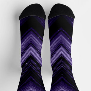 Chaussette Lignes de chevron de galaxie ultra-violet métalliq