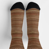 Chaussette Lignes de marbre Brown foncé clair triées Nom pers (Haut)