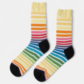 Chaussette Lignes De Multicolor Rétro Pour Nom Personnalisé (Gauche)